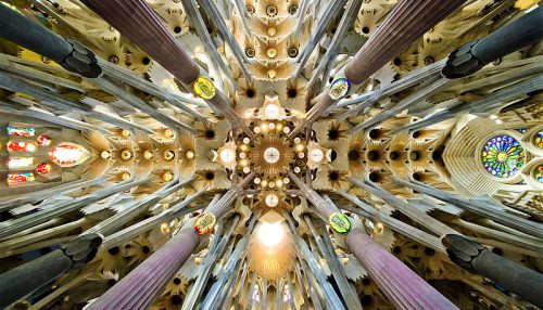 Antoni Gaudi Sagrada Familia nave roof detail