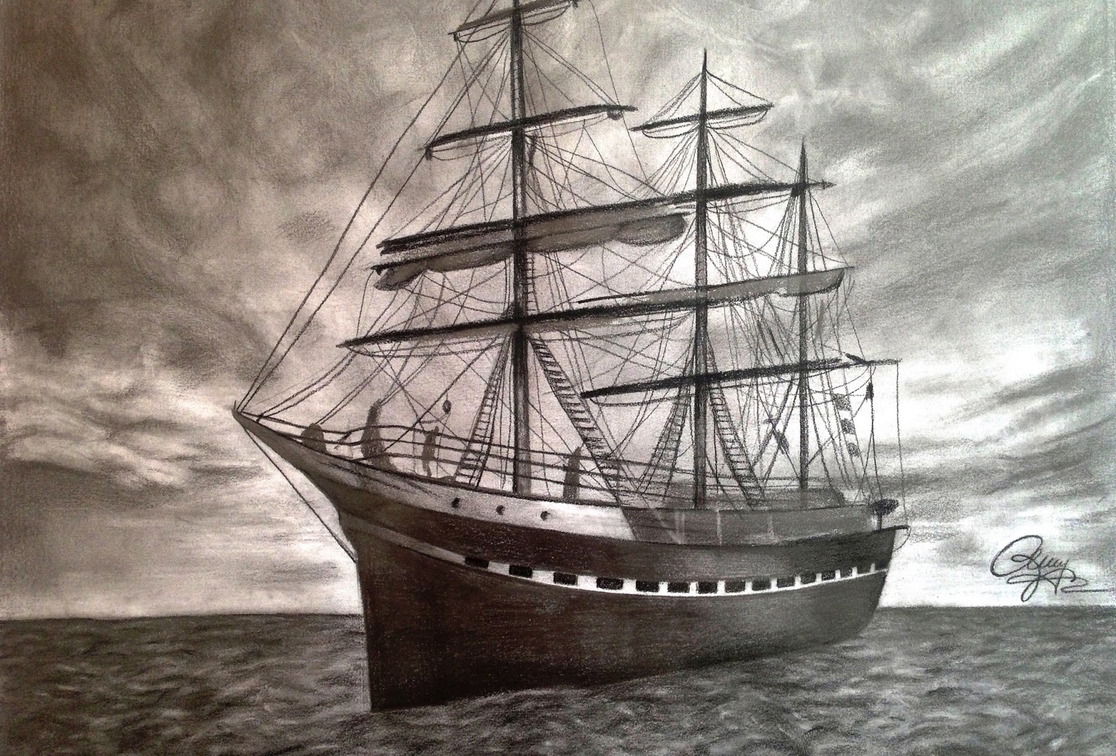 voyage boat drawing