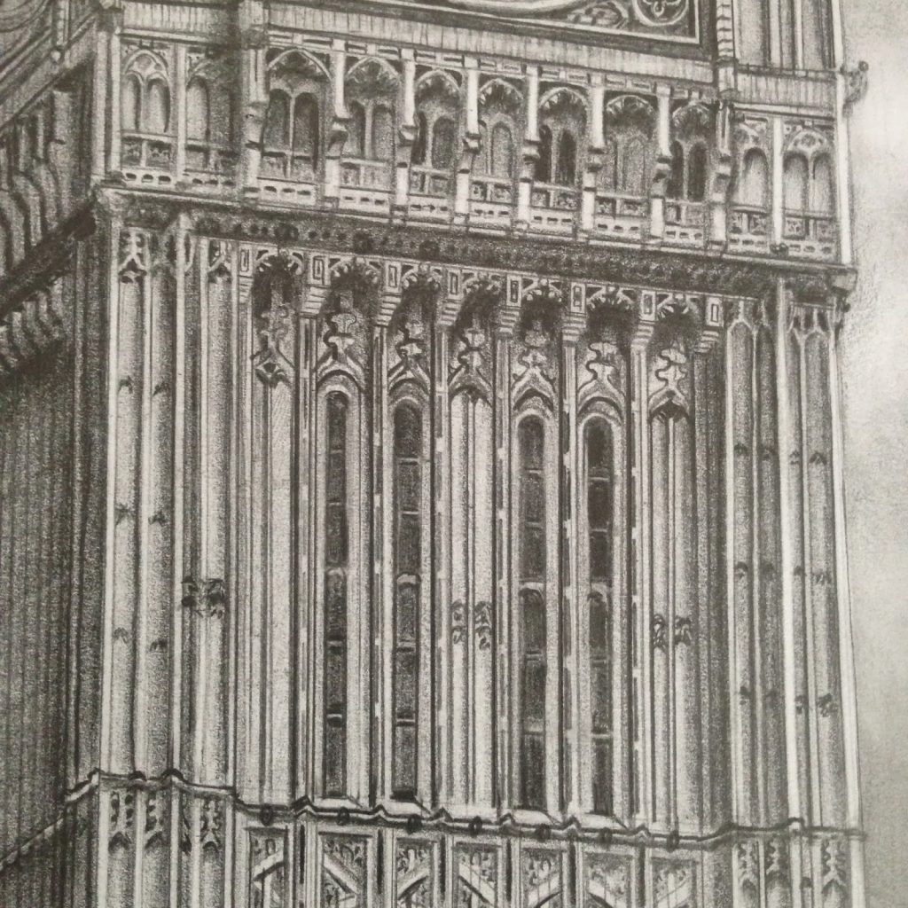 Big Ben - pencil drawing - Dreams of an Architect