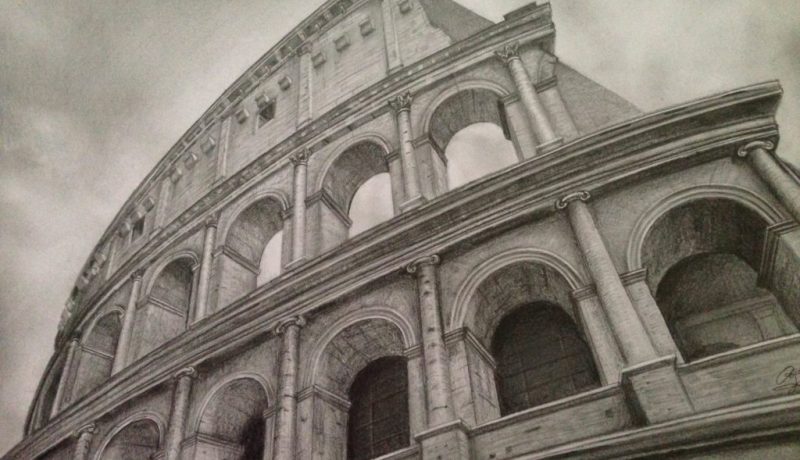 Colosseum - drawing by Monica Cirstea